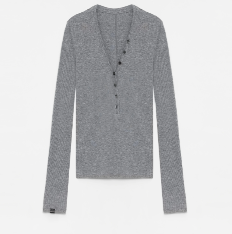 Fitted T-shirt in wool and Tencel – Henry &amp; V-necks | Natural elegance and lasting comfort