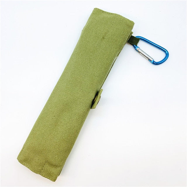 7-Piece Portable Bamboo Cutlery Set - Reusable Zero Waste Kit