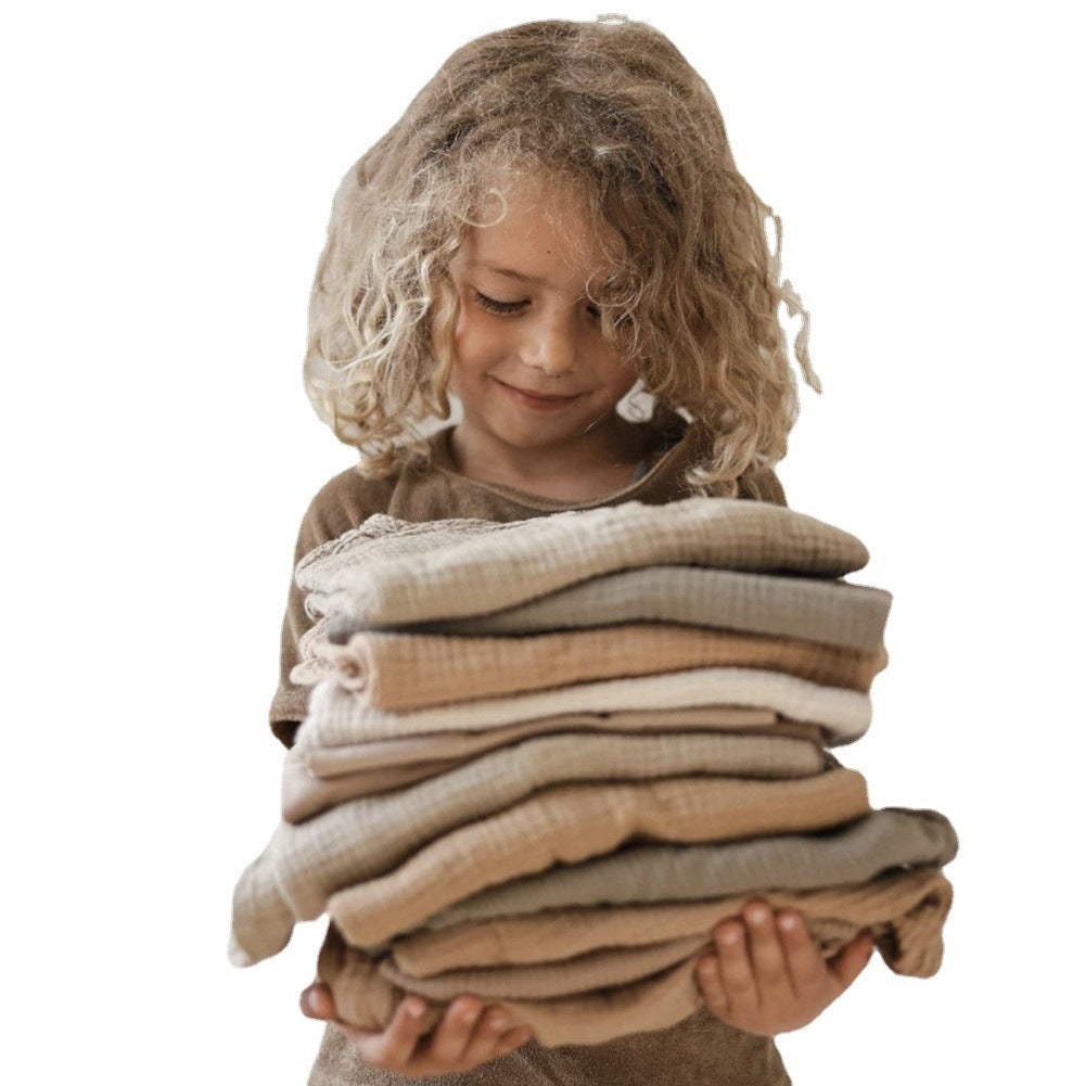 Natural cotton gauze baby blanket