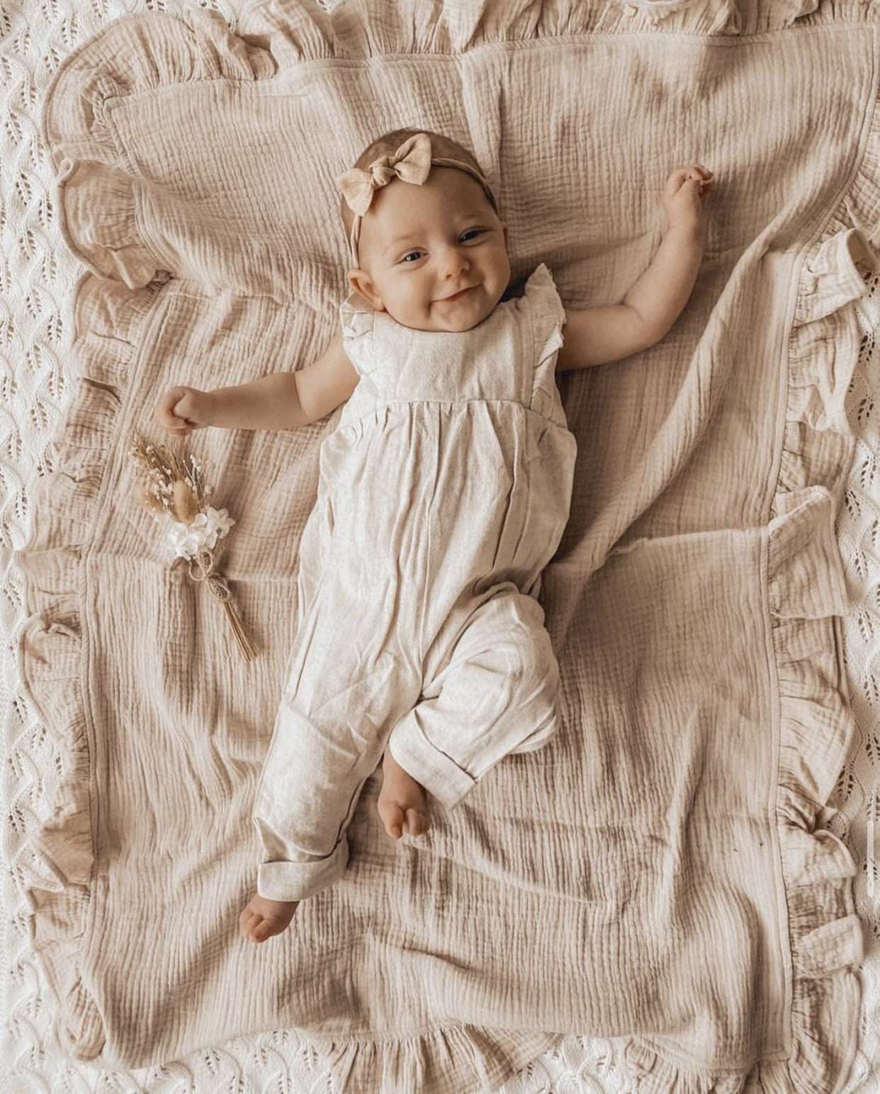 Natural cotton gauze baby blanket