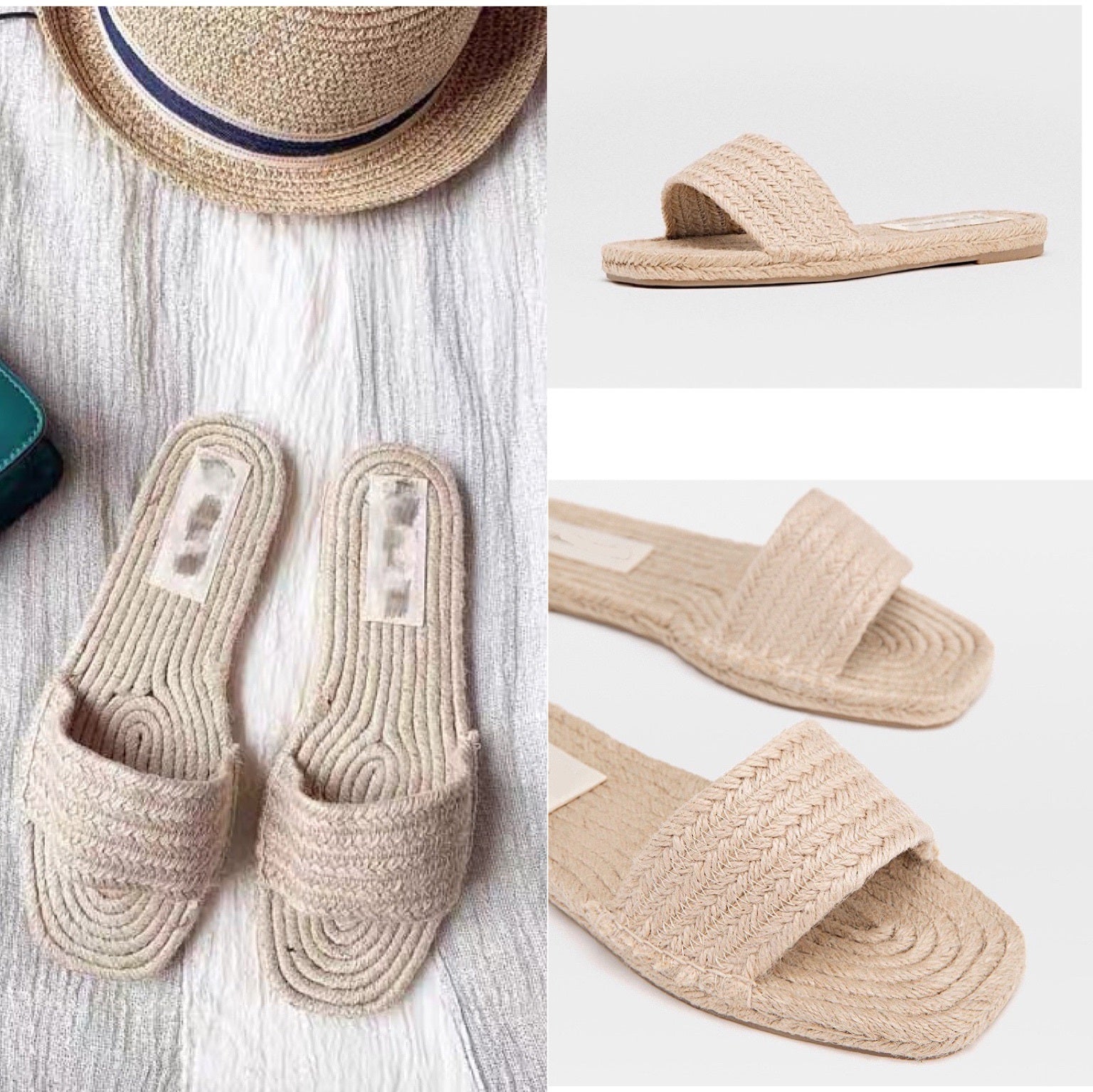 Braided sandals made of natural fibers