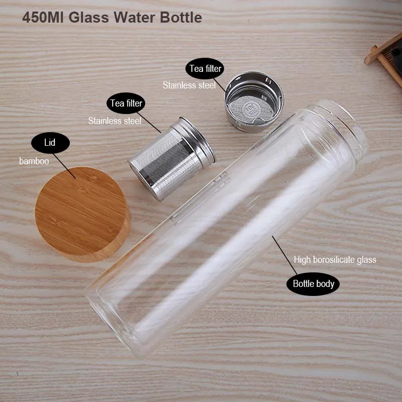 Green &amp; Chic Glass &amp; Bamboo Insulated Bottle