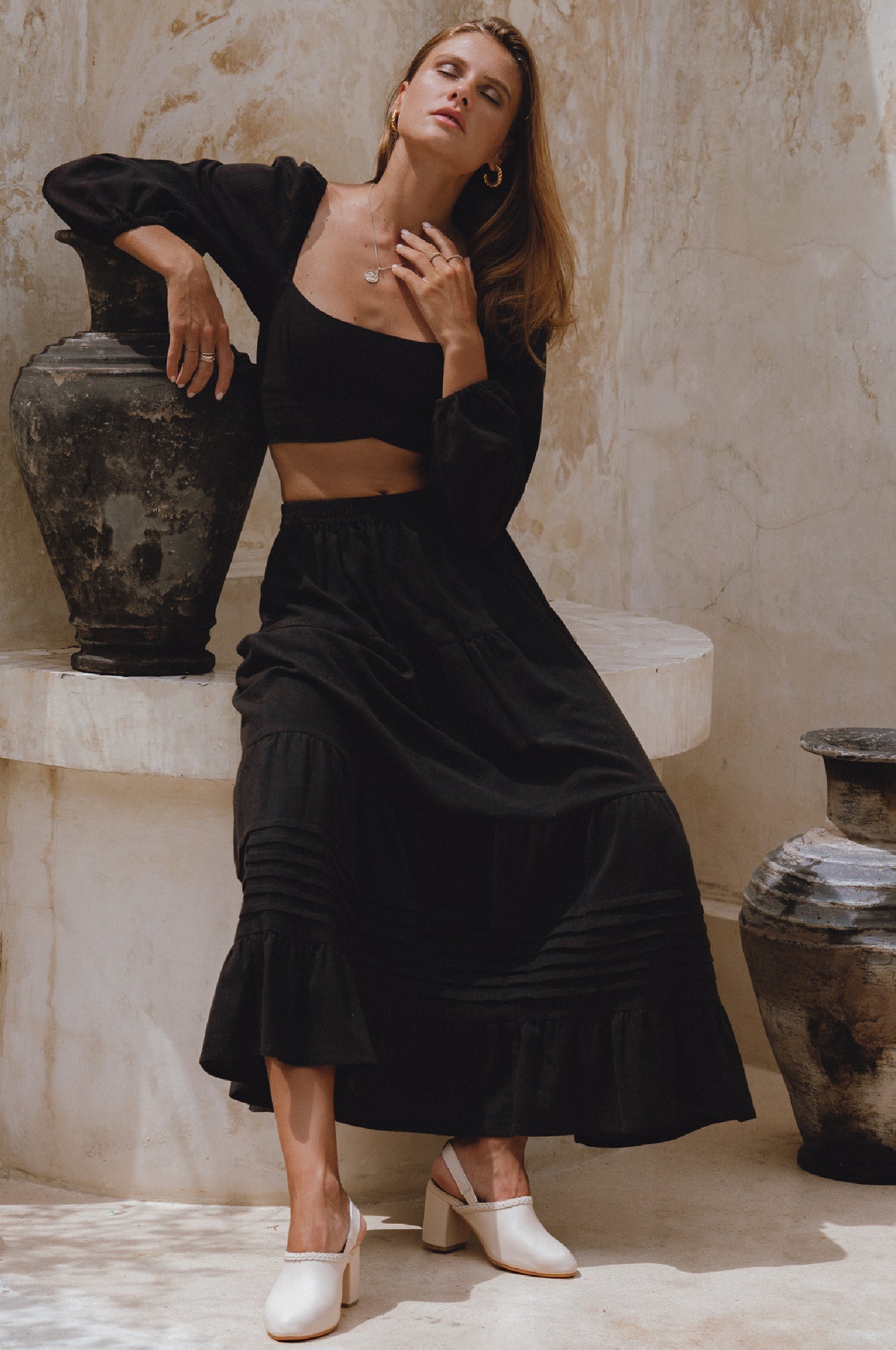 Mumbai Maxi Linen Skirt-7