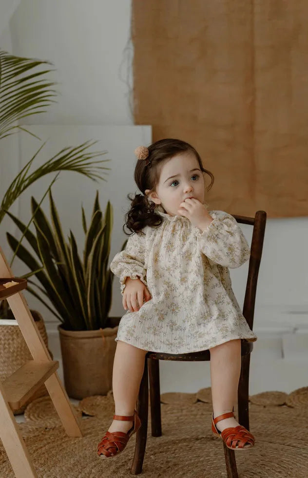 Floral dress for baby girl – 100% organic cotton