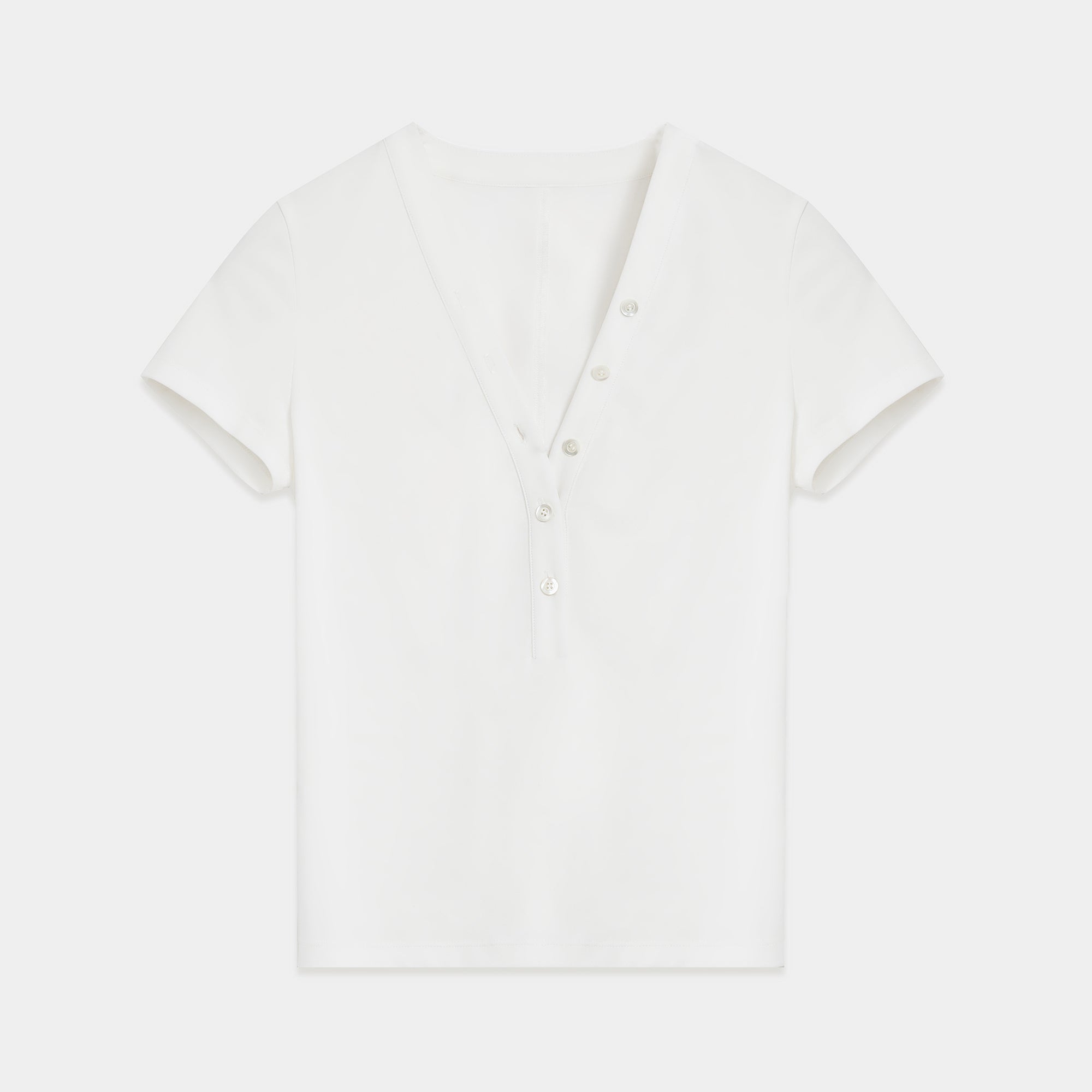 Fitted T-shirt in wool and Tencel – Henry &amp; V-necks | Natural elegance and lasting comfort