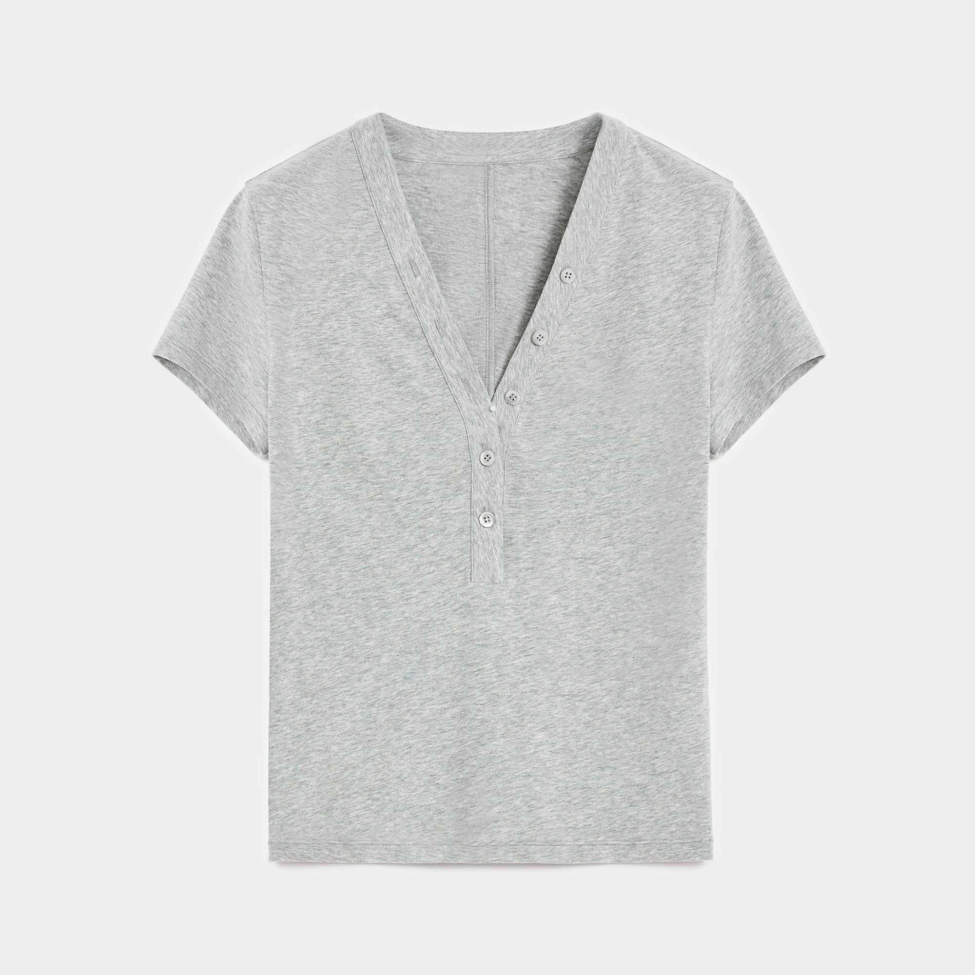 Fitted T-shirt in wool and Tencel – Henry &amp; V-necks | Natural elegance and lasting comfort