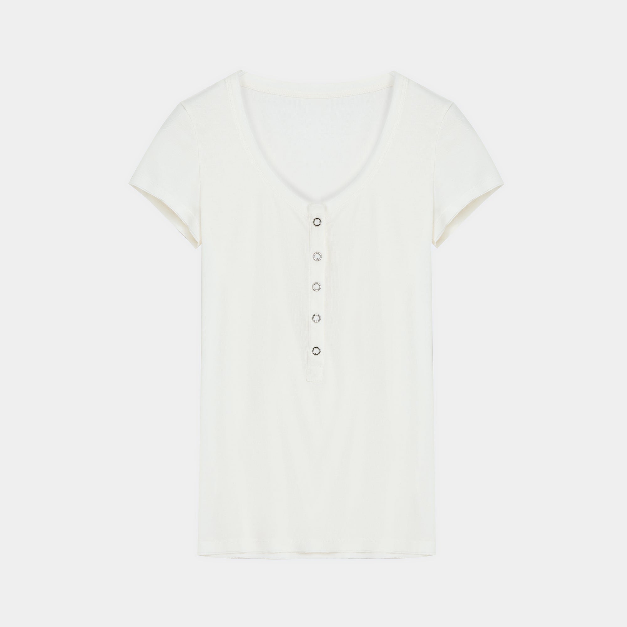 Fitted T-shirt in wool and Tencel – Henry &amp; V-necks | Natural elegance and lasting comfort