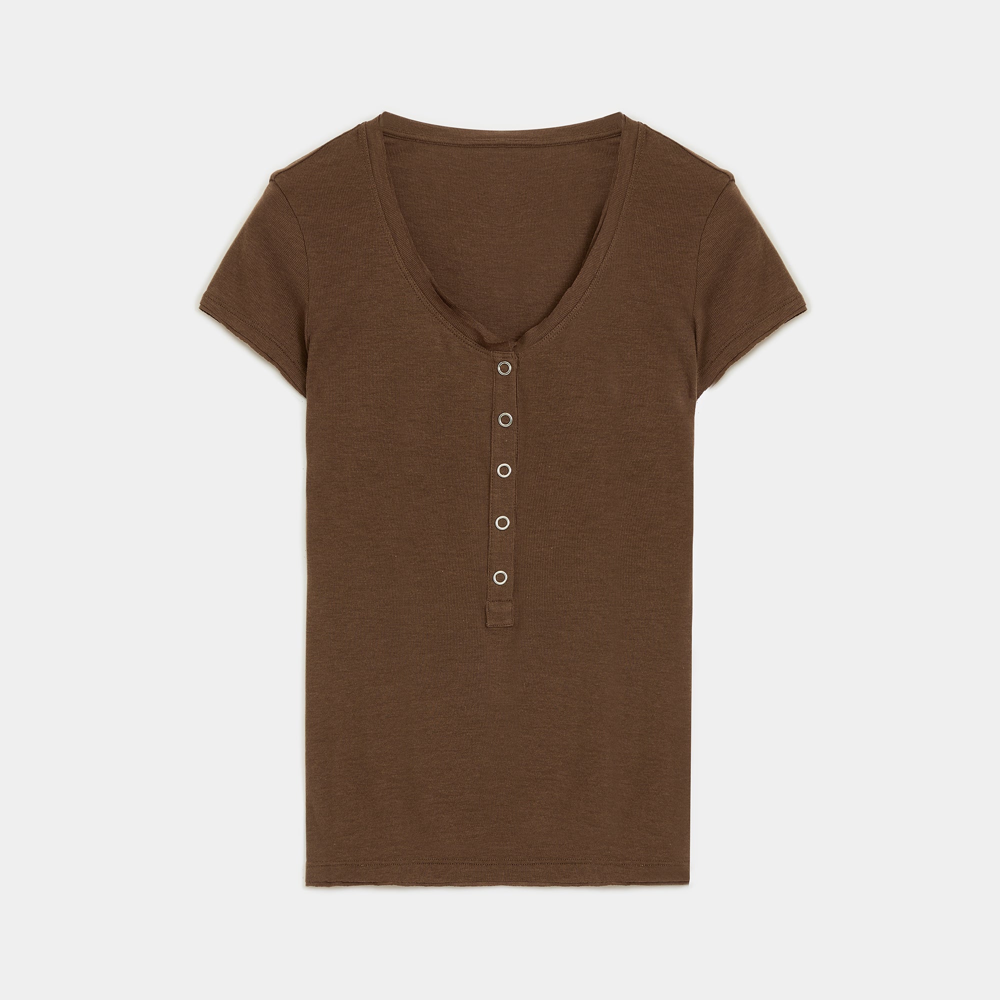 Fitted T-shirt in wool and Tencel – Henry &amp; V-necks | Natural elegance and lasting comfort