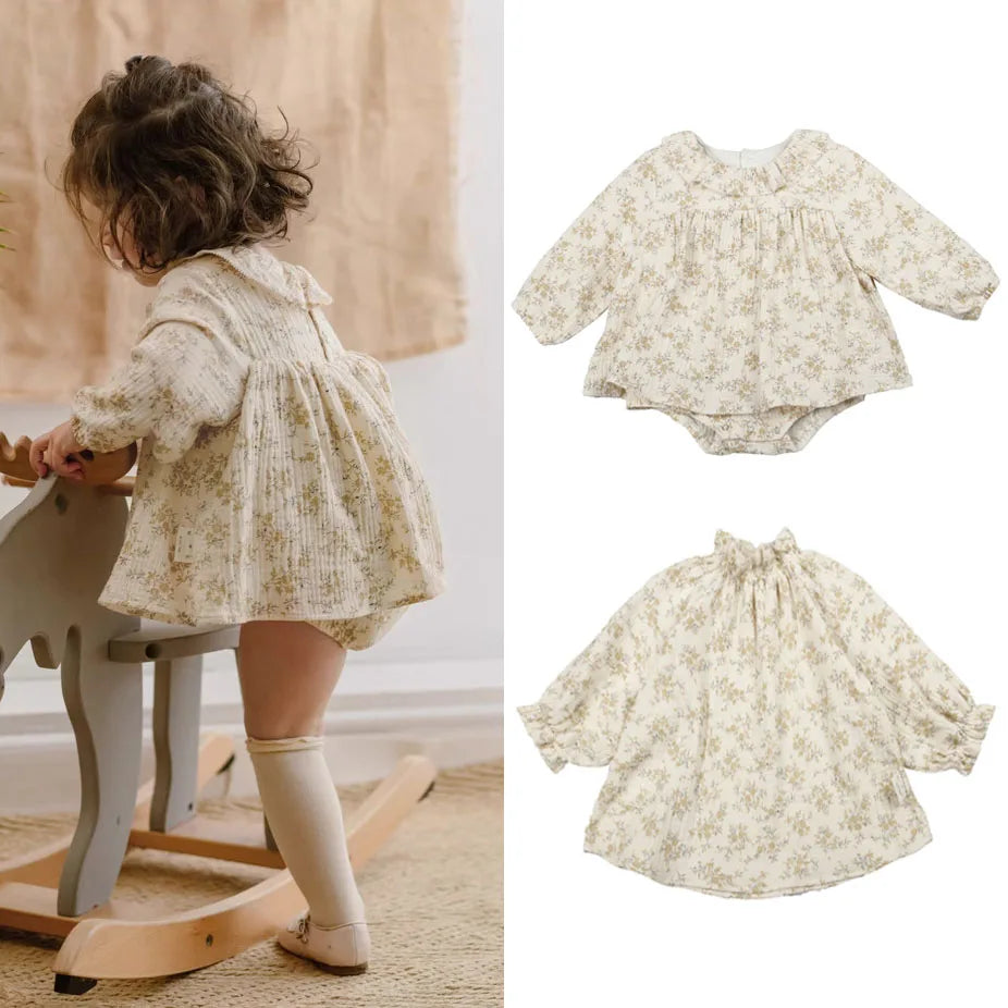 Floral dress for baby girl – 100% organic cotton