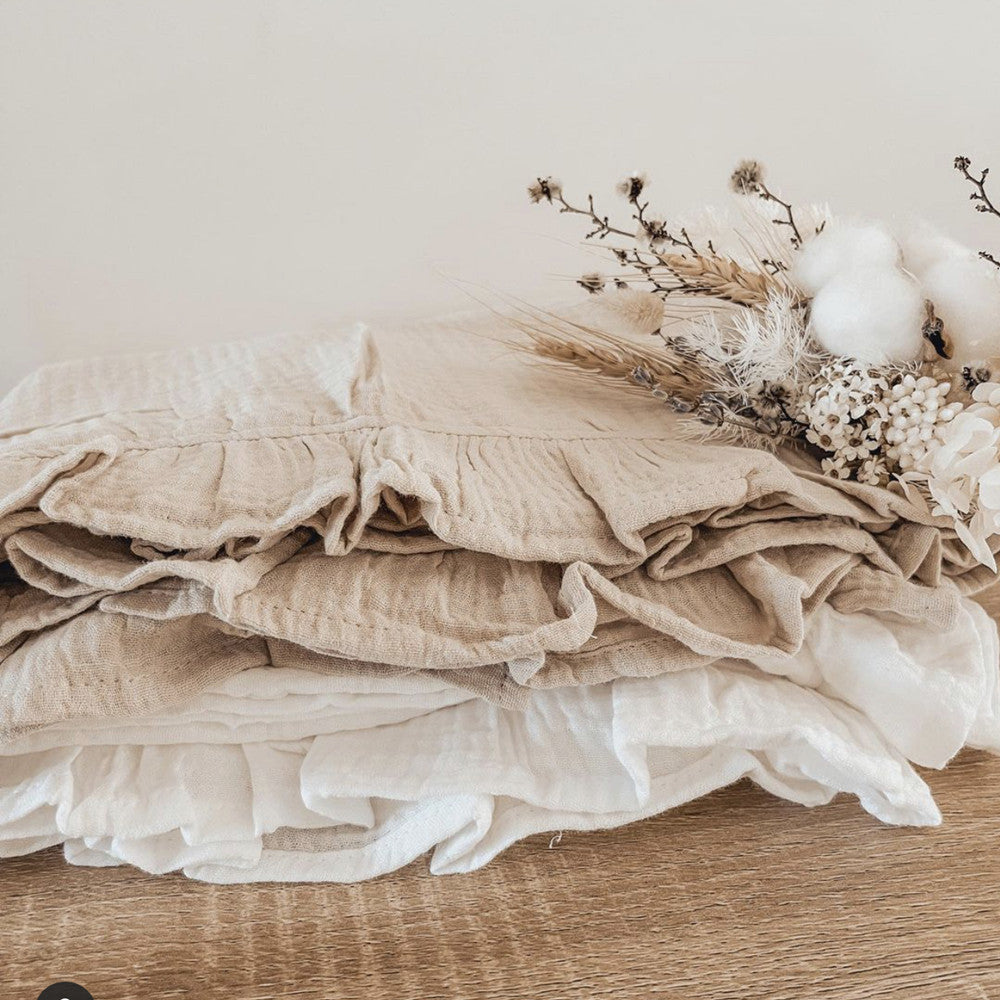 Natural cotton gauze baby blanket