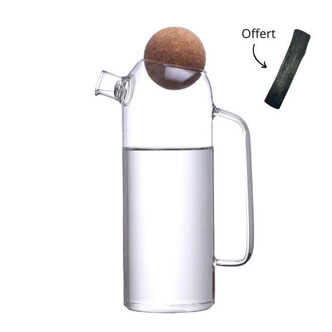 French glass and activated charcoal water filter jug ​​– 1 L